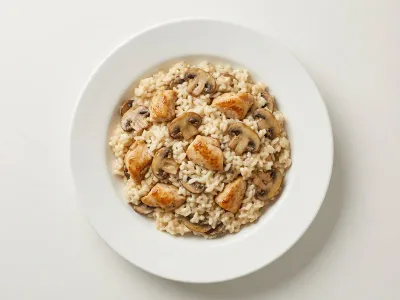 Chicken Mushroom Risotto — 24g protein chef-made ready meal delivered by Foober