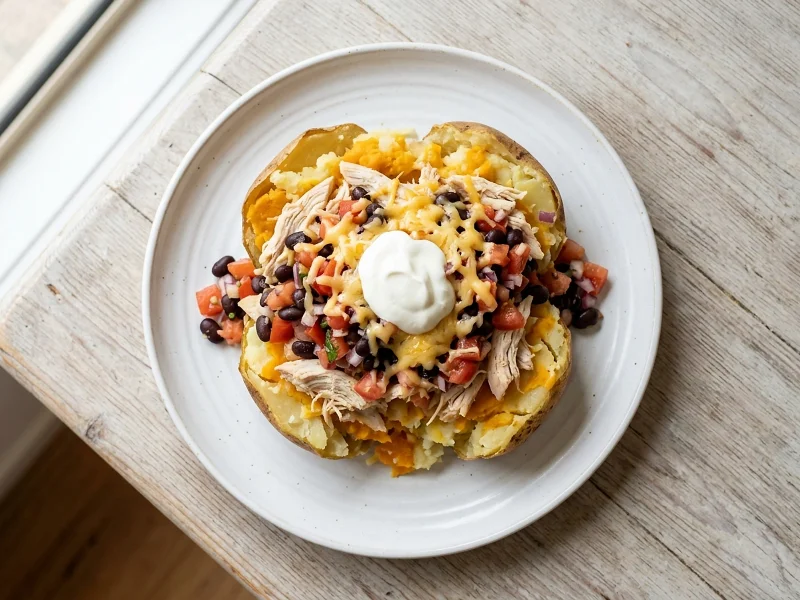 Loaded Chicken and Potato Spud — 44g protein chef-made ready meal delivered by Foober