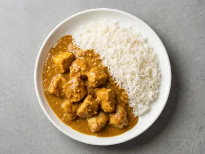 Peanut Satay chicken with Rice — 38g protein chef-made ready meal delivered by Foober