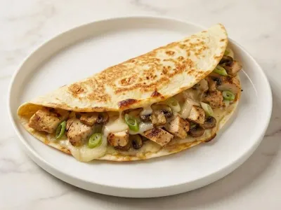 Savoury Chicken Mushroom Calzone — 42g protein chef-made ready meal delivered by Foober