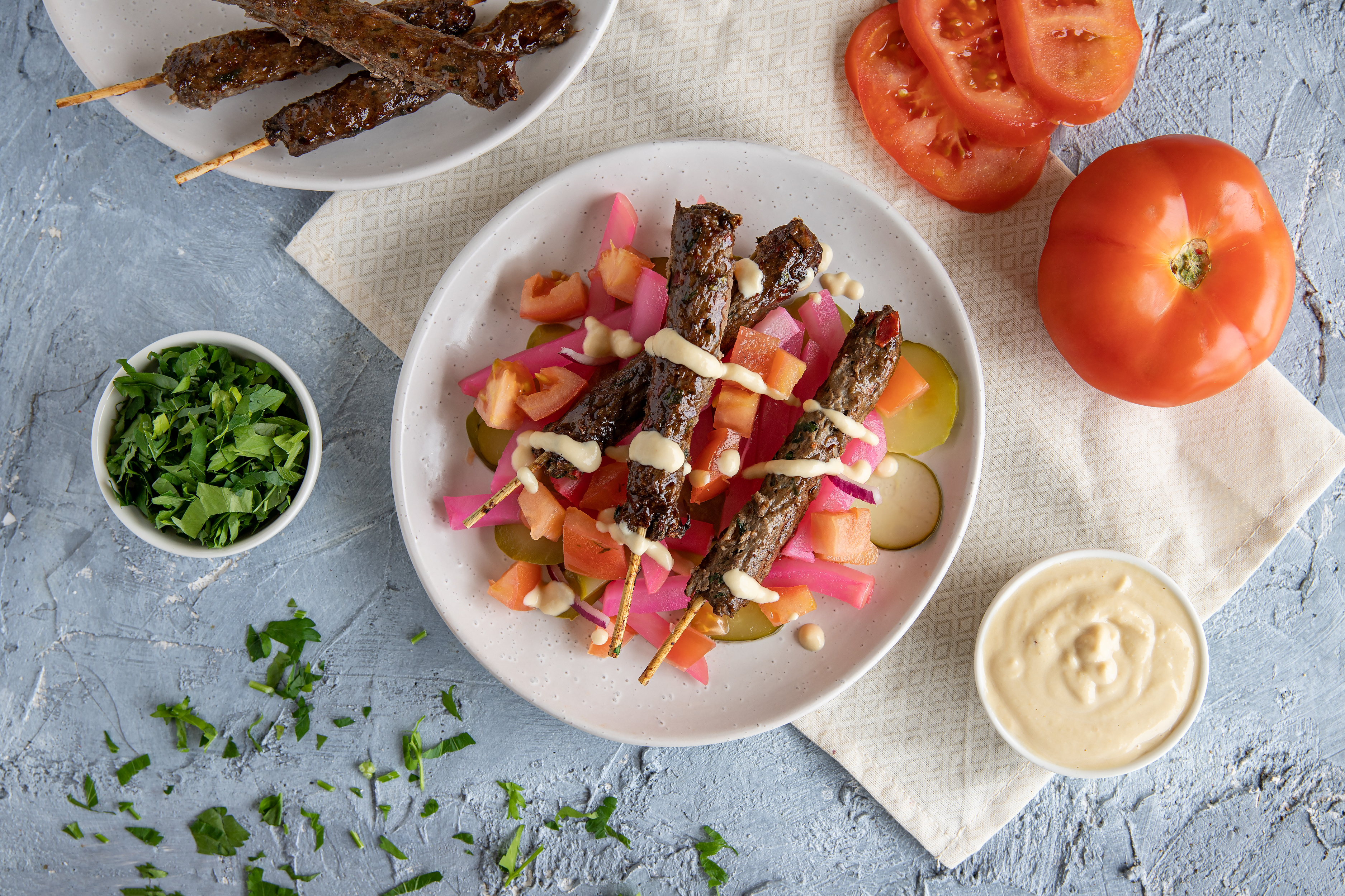 Spiced Beef Kafta Skewers — 43g protein chef-made ready meal delivered by Foober