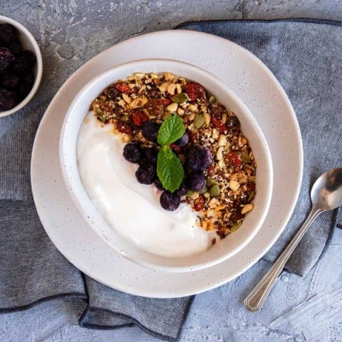 Coconut Yoghurt and Granola Parfait