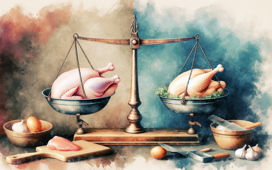 how much weight does chicken lose when cooked